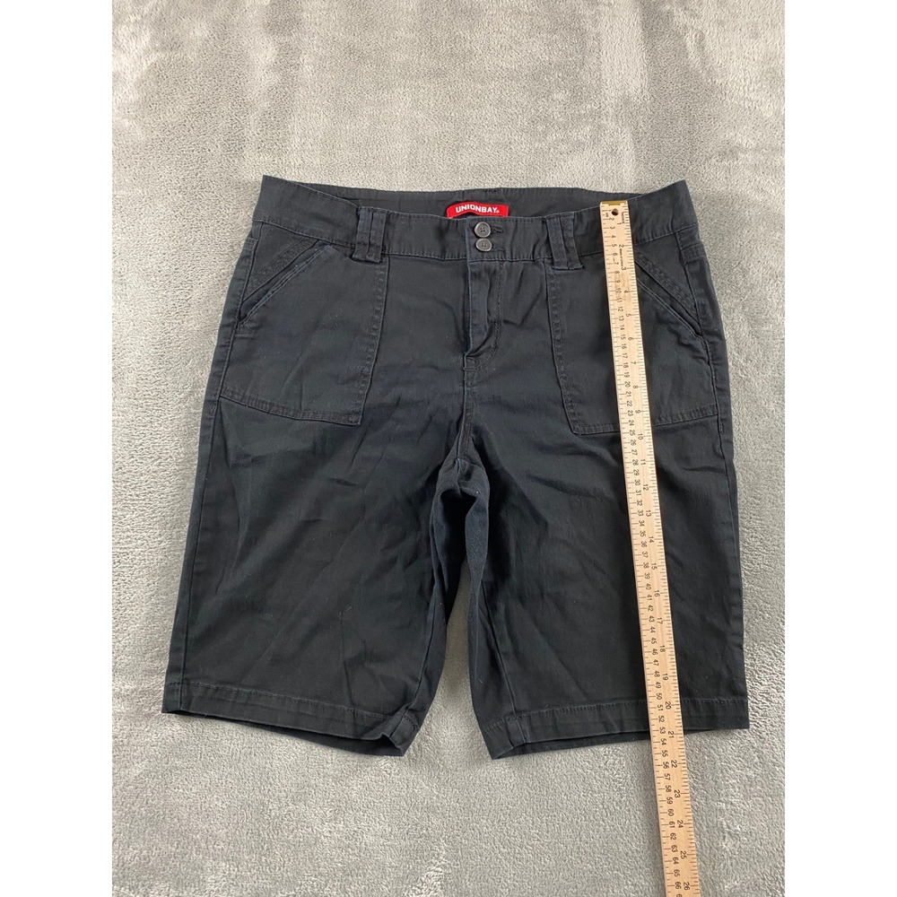 Unionbay Mens‎ Black Cargo Utility Shorts Size 17 Double Button Solid Casual - Picture 5 of 14
